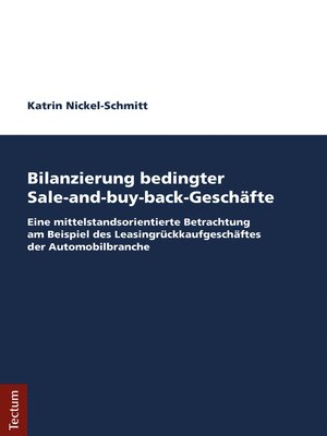 cover image of Bilanzierung bedingter Sale-and-buy-back-Geschäfte
